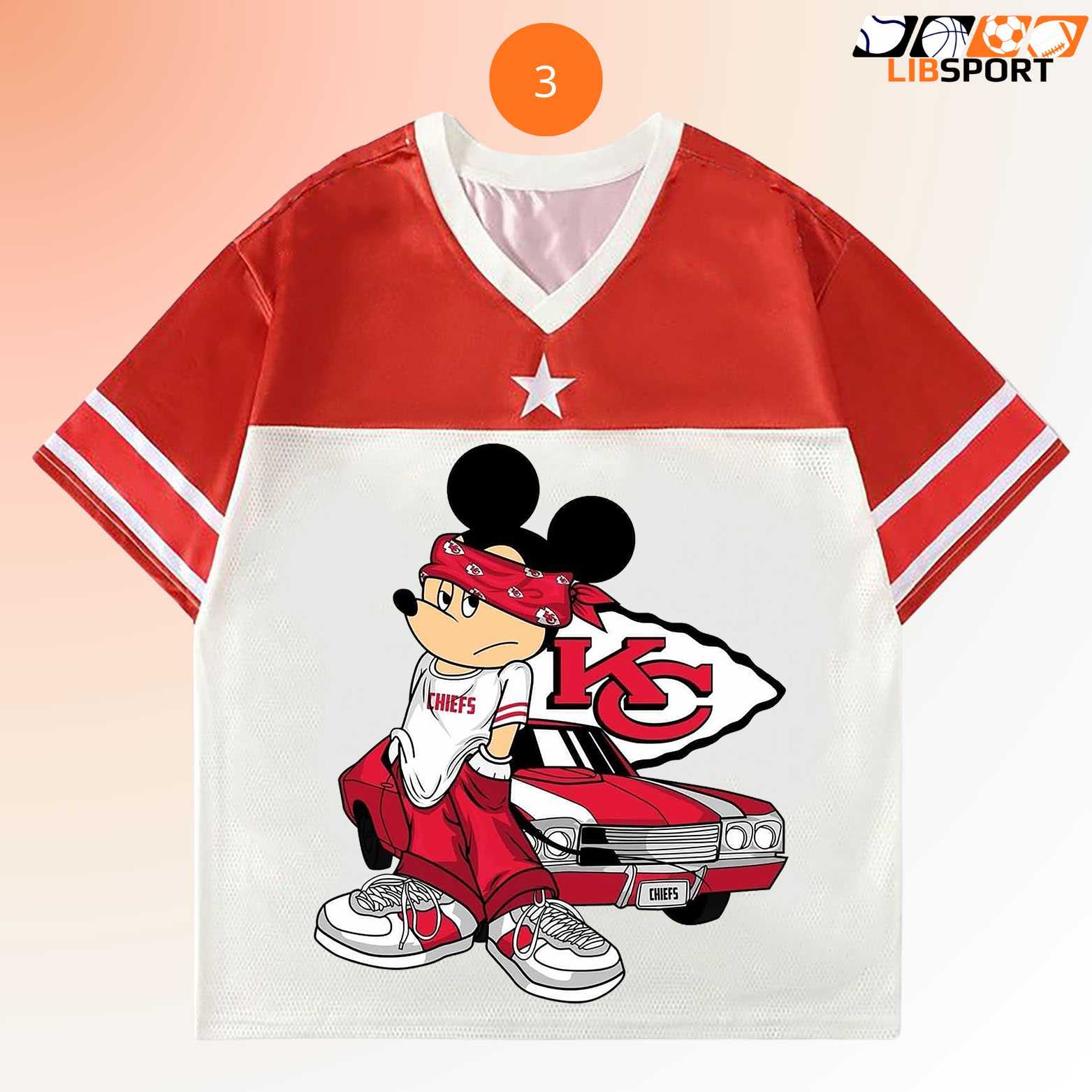 Mickey Mouse Kansas City Chiefs Jersey, Nfl Shirt, Disney Game Day Unisex Tee